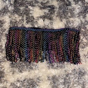 Multi color jeweled crop top